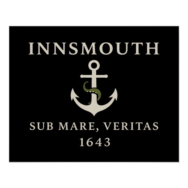 Póster Bandeira de Innsmouth - "Sub Mare, Veritas" Est. 1 (Frente)