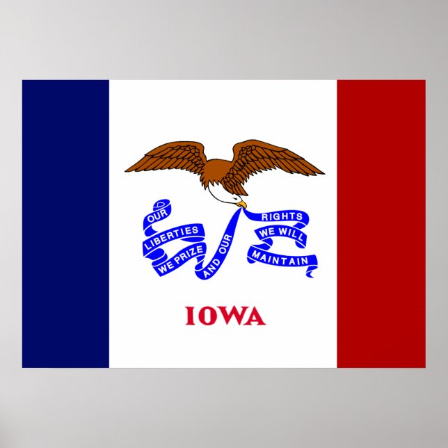 Poster Bandeira de Iowa (Frente)