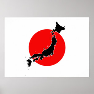 Póster Bandeira de Japão