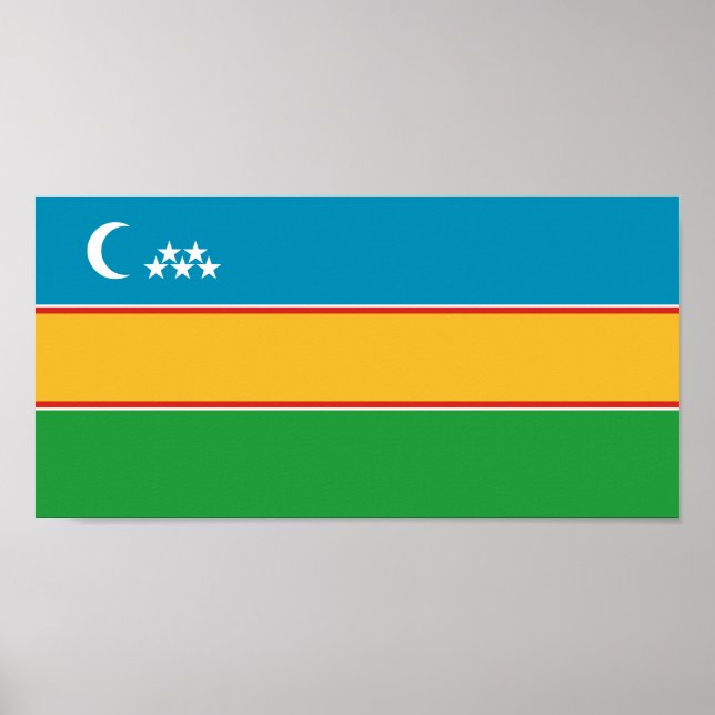 Poster Bandeira de Karakalpakstan (Frente)