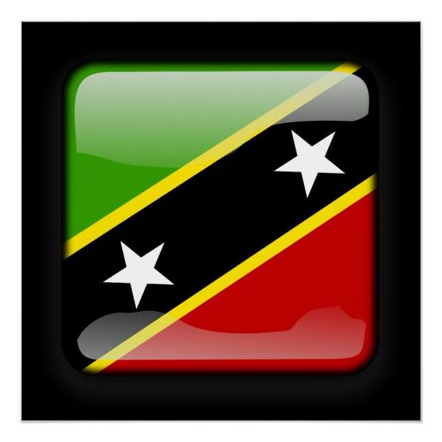 Póster Bandeira de Kitts e Nevis Santos (Frente)