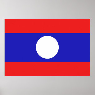 Póster Bandeira de Laos