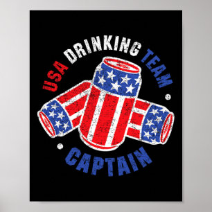 Poster Bandeira De Lata De Cerveja De 4 De Julho EUA Time