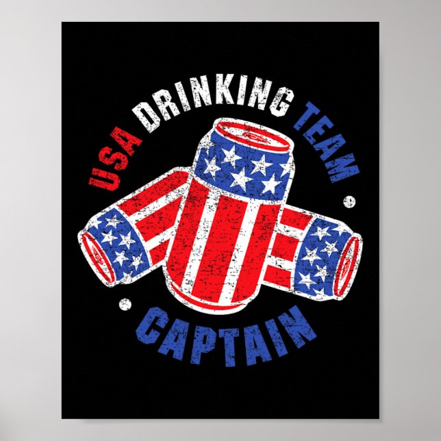 Poster Bandeira De Lata De Cerveja De 4 De Julho EUA Time (Frente)