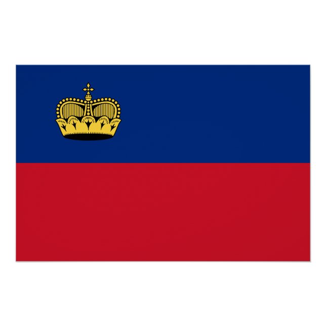 Póster Bandeira de Liechtenstein (Frente)