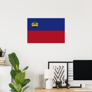 Poster bandeira de Liechtenstein