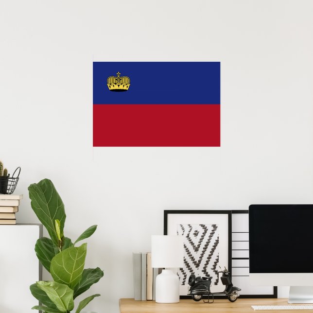 Poster bandeira de Liechtenstein (Escritório em casa)