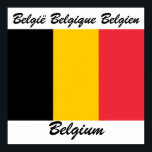 Póster Bandeira de Línguas da Bélgica<br><div class="desc">Bela bandeira da Bélgica com o nome do país em três línguas oficiais: holandês,  francês e alemão.</div>