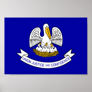 Poster Bandeira de Louisiana