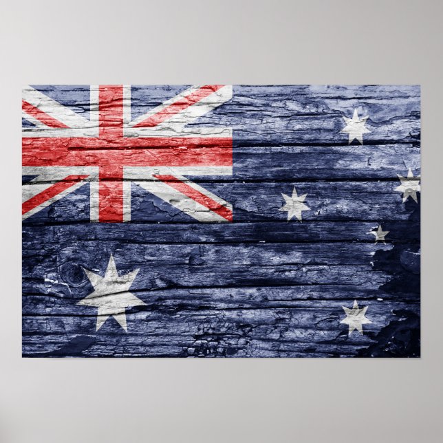 Poster Bandeira de madeira australiana (Frente)