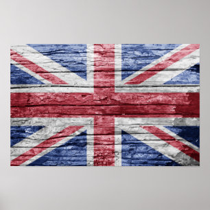 Poster bandeira de madeira britânica