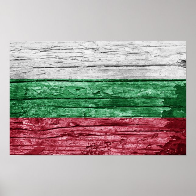 Poster bandeira de madeira búlgara (Frente)