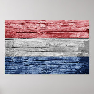 Poster bandeira de madeira da Holanda