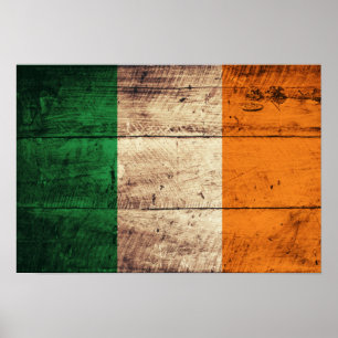 Póster Bandeira de madeira de Ireland