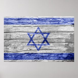 Poster bandeira de madeira israelense