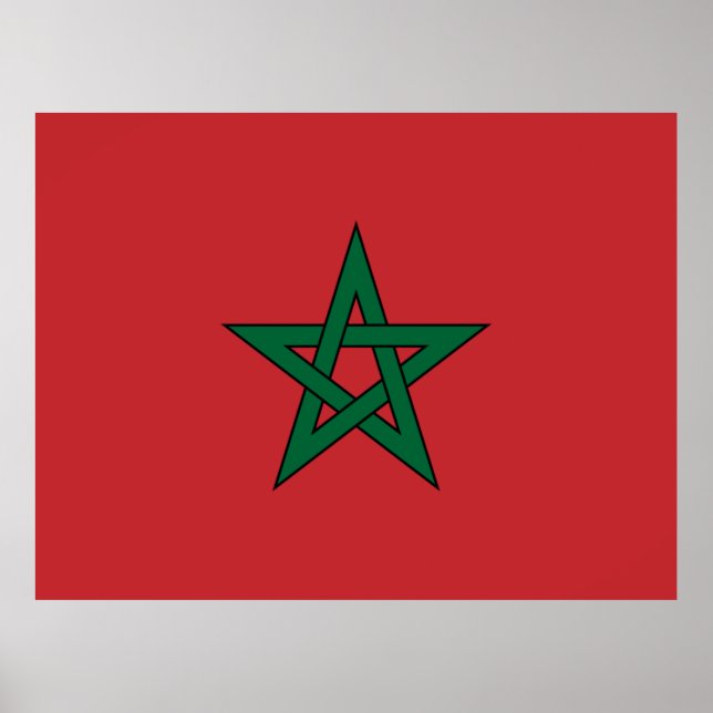 Poster Bandeira de Marrocos (Frente)