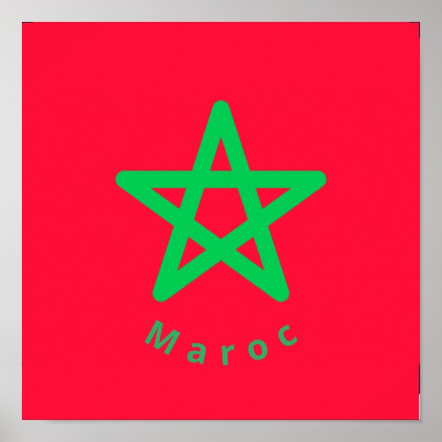 Poster Bandeira de Marrocos (Frente)