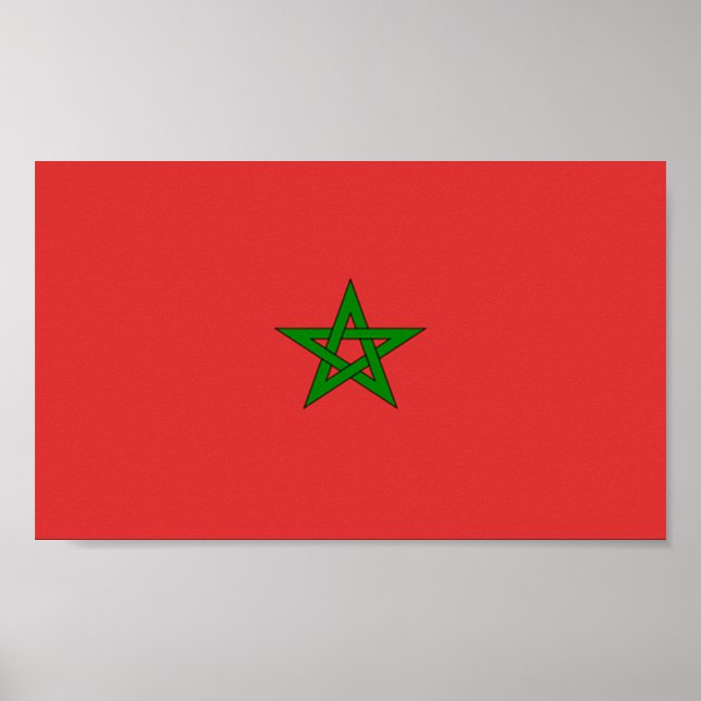 Póster Bandeira de Marrocos (Frente)