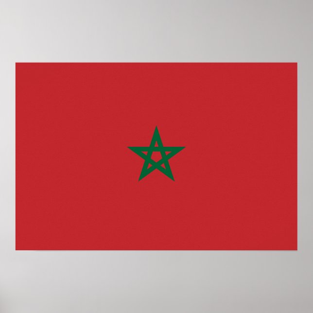 Poster Bandeira de Marrocos (Frente)