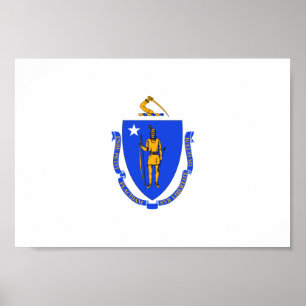 Poster Bandeira de Massachusetts