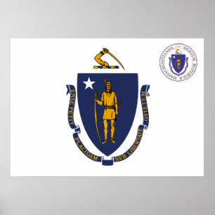 Poster bandeira de Massachusetts