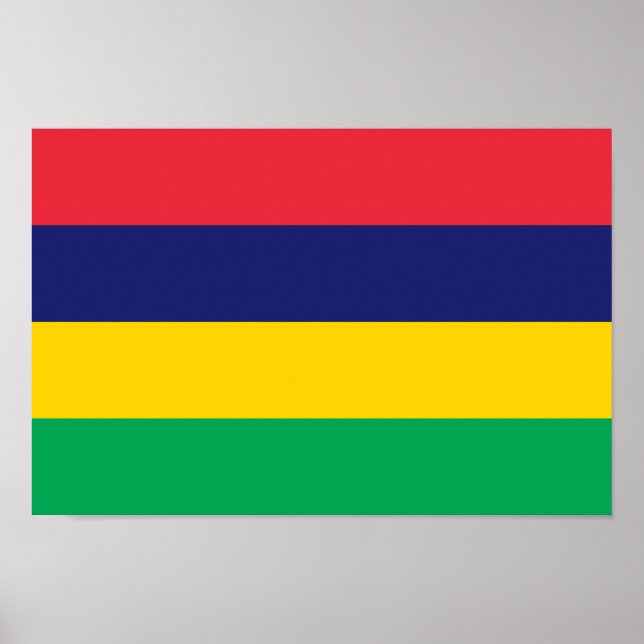Poster Bandeira de Maurícia (Frente)