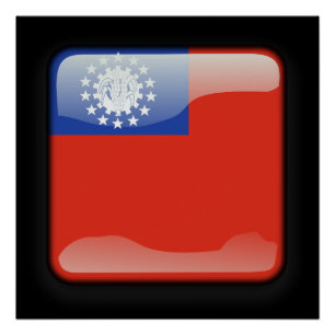 Póster Bandeira de Mianmar