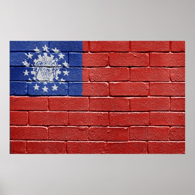 Poster Bandeira de Mianmar (Frente)