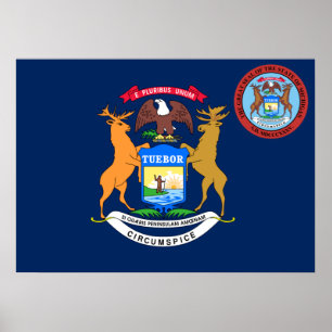 Poster bandeira de Michigan