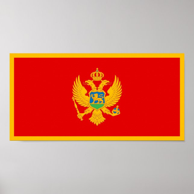 Poster Bandeira de Montenegro (Frente)