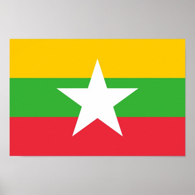 Poster Bandeira de Myanmar (Frente)