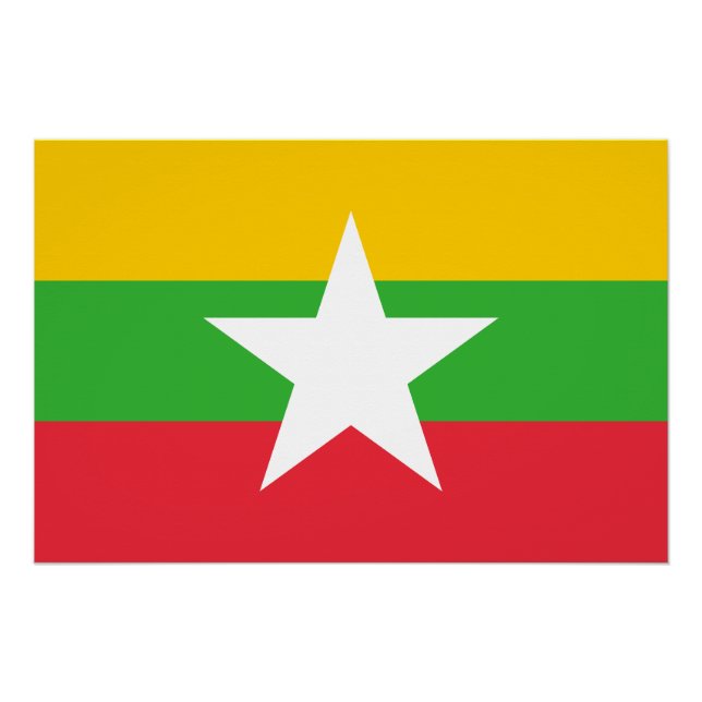 Póster Bandeira de Myanmar (Frente)