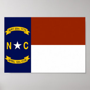Póster Bandeira de North Carolina