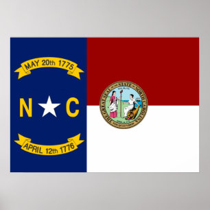 Poster Bandeira de North Carolina
