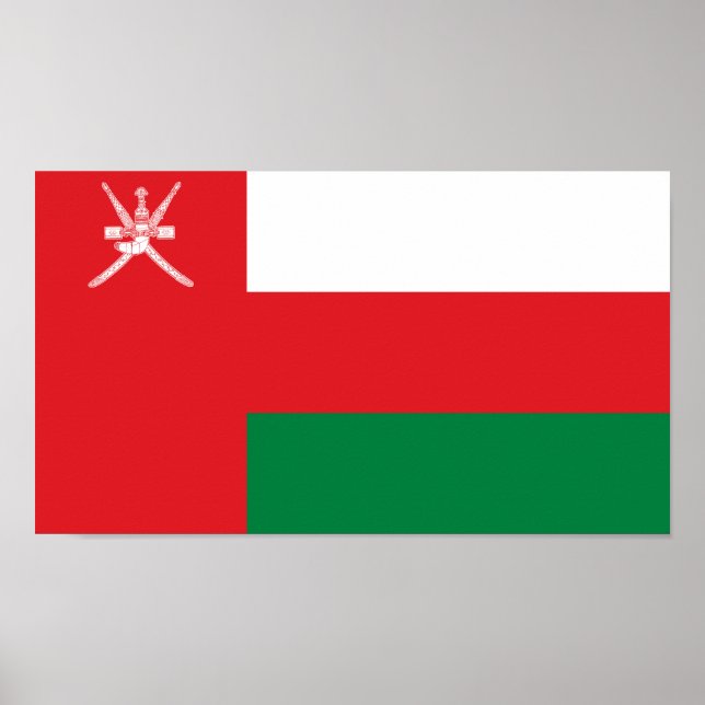 Poster Bandeira de Omã (Frente)