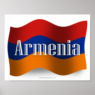 Poster Bandeira de ondulação de Arménia