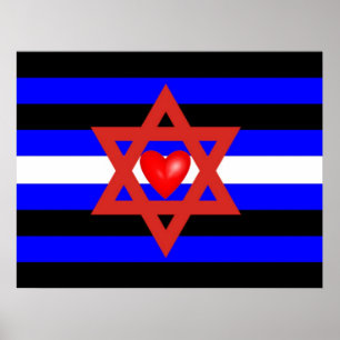 Póster Bandeira de orgulho de couro judaica