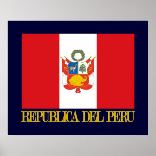 Poster Bandeira de Peru & COA