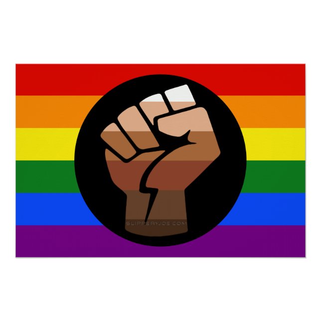 Póster Bandeira de pessoas queer do SlipperyJoe punho erg (Frente)