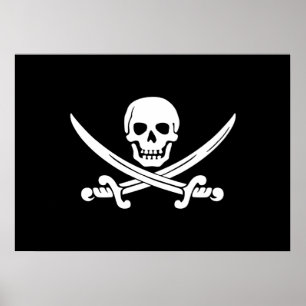 Poster Bandeira de pirata alegre de Roger