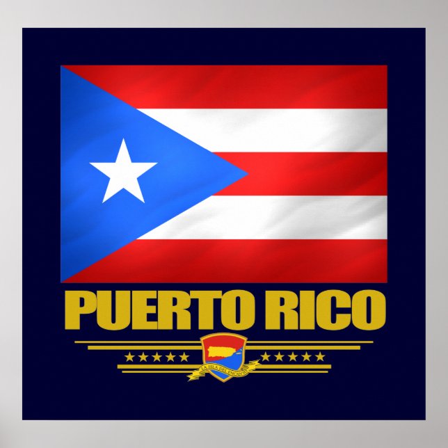 Poster Bandeira de Porto Rico (Frente)