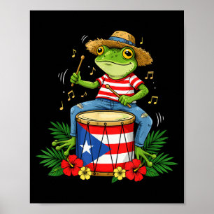 Poster Bandeira de Porto Rico Sapo Coqui Porto Rico Hispa