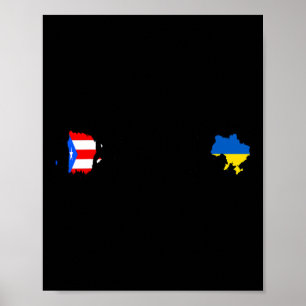 Poster Bandeira de Porto Rico Ucraniana - Ucrânia Porto-r