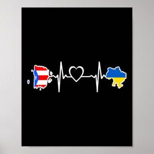 Poster Bandeira de Porto Rico ucraniana - Ucrânia Porto-r