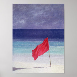 Póster Bandeira de praia - tempestade que adverte 1985