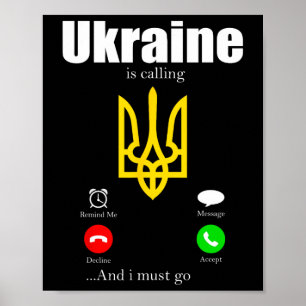 Poster Bandeira de Presente da Ucrânia Ukraini Kiev Ucran