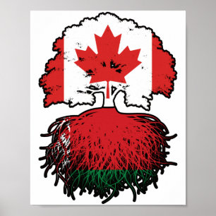 Poster Bandeira de Raízes de Árvores Bielorrussas na Biel