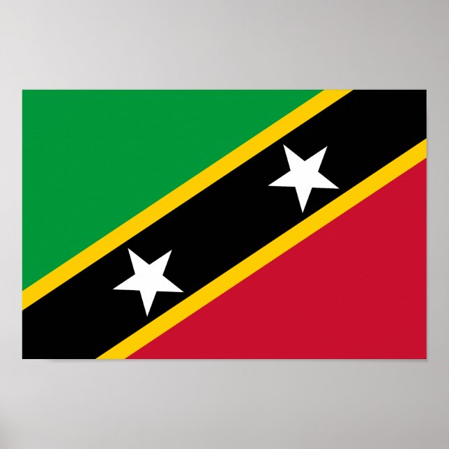 Poster Bandeira de São Cristóvão e Nevis (Frente)