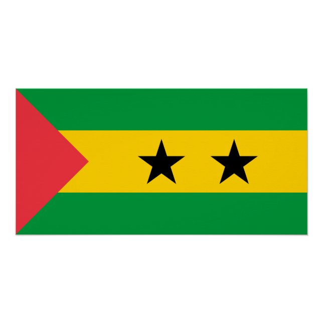 Póster Bandeira de São Tomé e Príncipe (Frente)