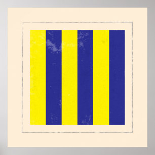 Póster Bandeira de sinal náutica da letra "G"